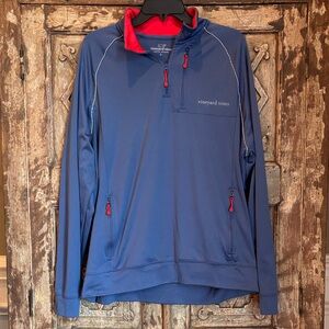 Vineyard Vines Men's Performance Jacket in Blue with Red Accents